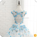 Real Photo Heavy beaded sweet floral wedding dress arabic style wedding dress dubai luxury puffy Light Sky Blue wedding dresses